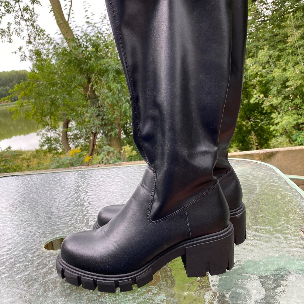 Knee high Lug Sole Boots